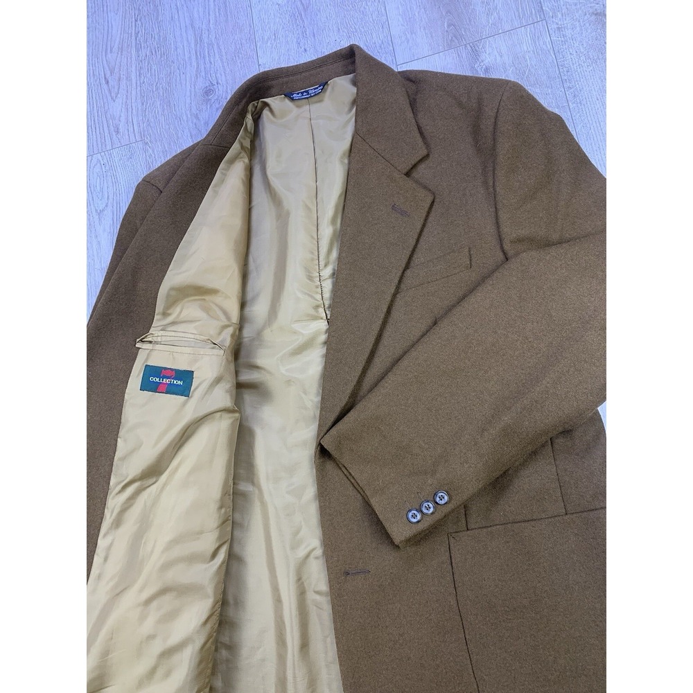 VINTAGE Tweed Jacket Sports Coat Brown 100% Wool Blazer‎ Made in Ukraine 44L